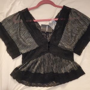 Forever 21 Black and Sparkly Top in Small